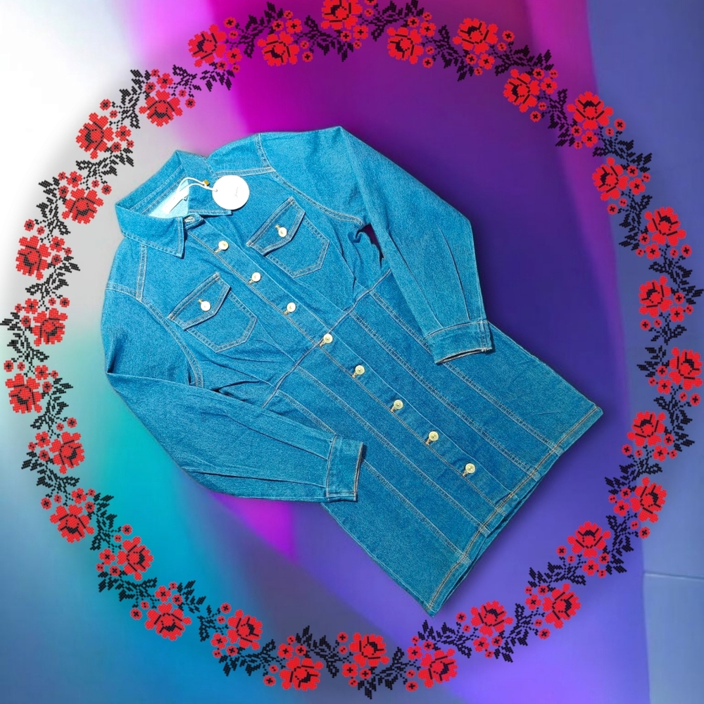 JOLIE & JOY JEANS Long Sleeves Denim Dress - M